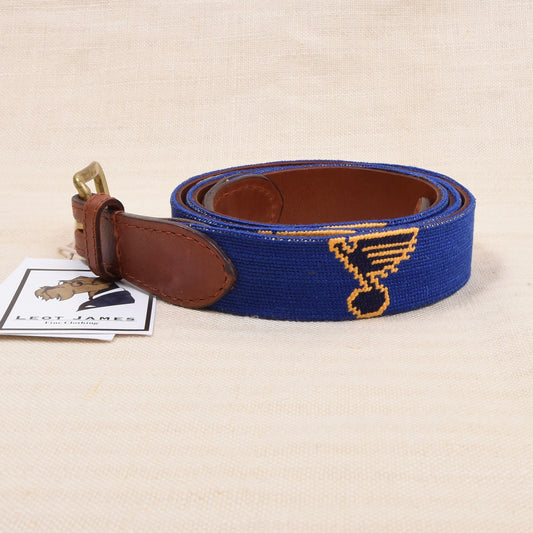 Smathers & Branson Needlepoint Belt  Size 44 - St. Louis Blues