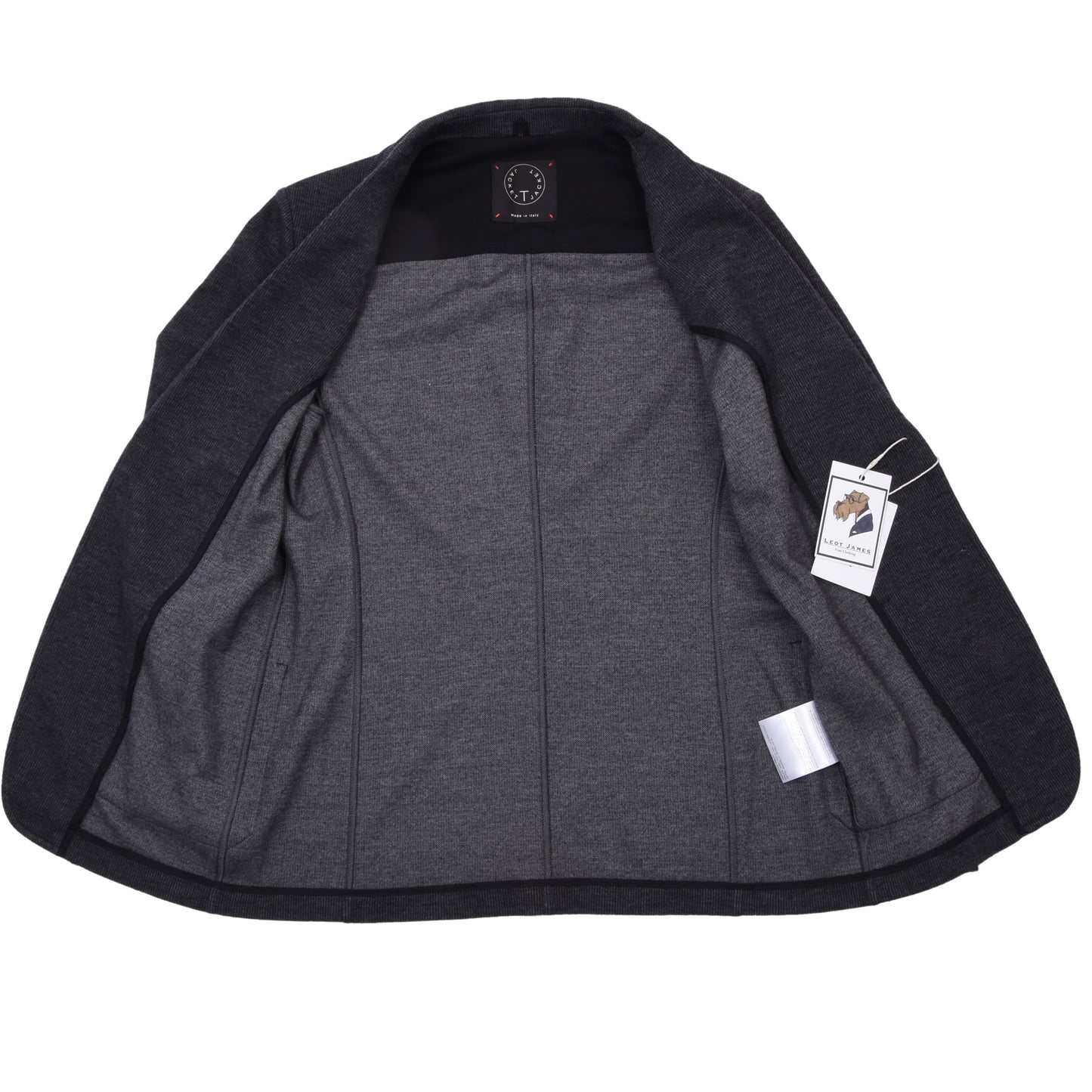 Tonello Unstrukturierte Woll-Baumwoll-T-Jacke Größe S Brust ca. 47,5cm - Grau