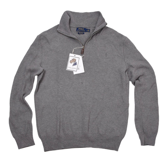 Polo Ralph Lauren Pima Cotton 1/4 Zip Sweater Size M Chest ca. 51cm - Grey