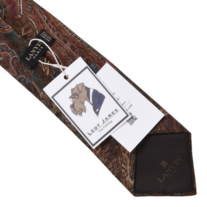 Lanvin Paris Vintage Silk Tie ca. 143.5cm/9.4cm - Floral