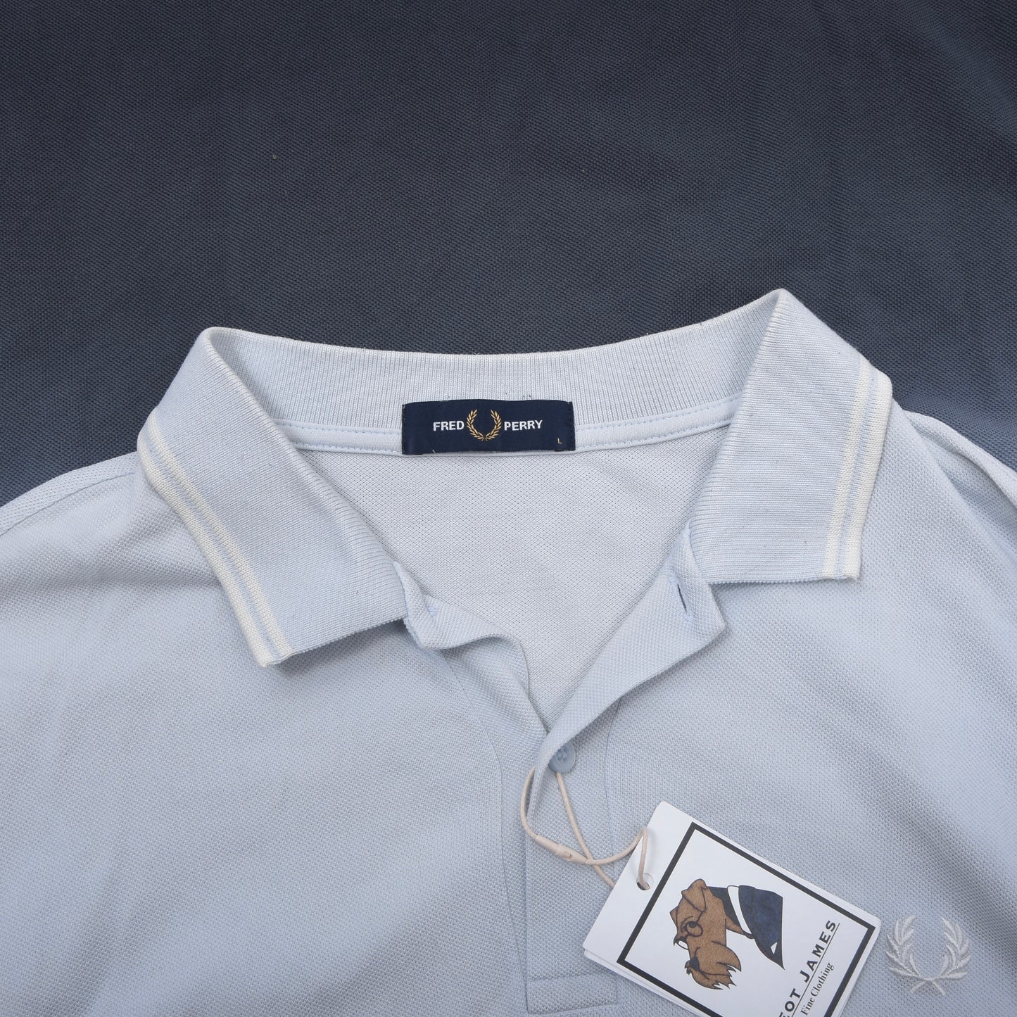 Fred Perry Polo Shirt Size L ca. 54cm - Blue Ombre