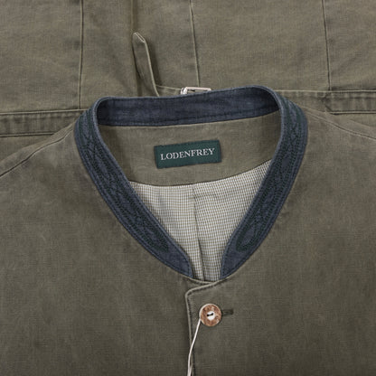 Lodenfrey Cotton Vest/Trachtengilet Chest Size 56 ca. 62cm - Green