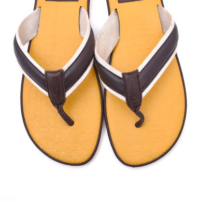 Coach Leder Flip Flops/Sandalen Größe 13 - Gelb