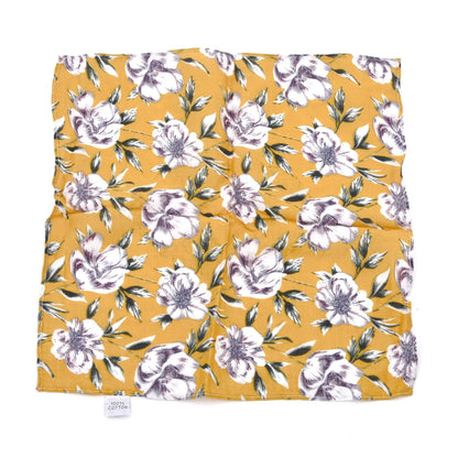 2er Set Baumwolle-Seide & Baumwolle Einstecktücher Made in Italy - Paisley/Blumen