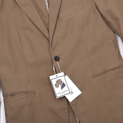 Sisley Unstrukturierte Baumwolljacke Größe 48 Brust ca. 51cm - Hellbraun