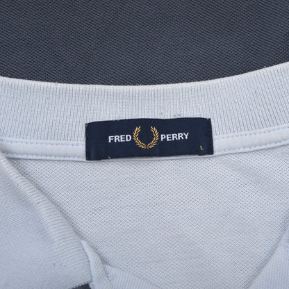 Fred Perry Polo Shirt Size L ca. 54cm - Blue Ombre