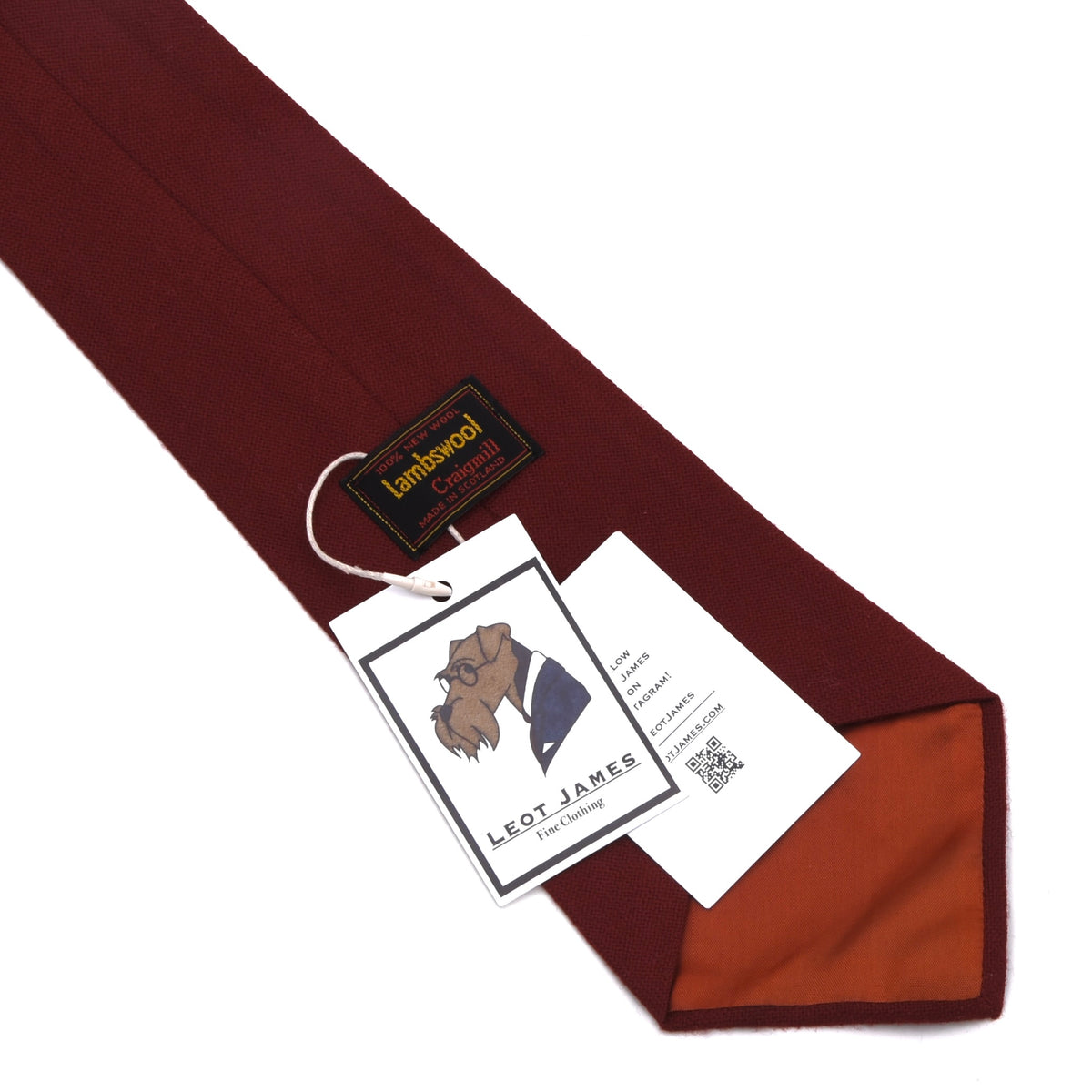 NOS Craigmill Krawatte 100% Schurwolle Made in Scotland – Classic Rot