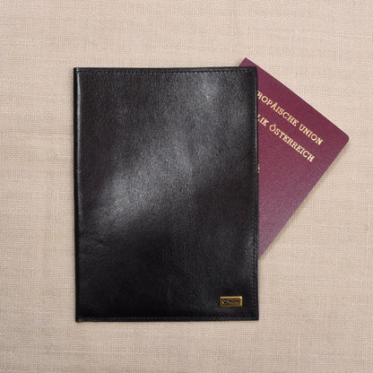 NOS Mano Handmade Leder Reisepasshülle - Schwarz