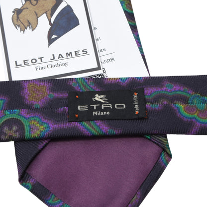 Etro Milano Silk Tie ca. 150cm/8.2cm - Purple Paisley