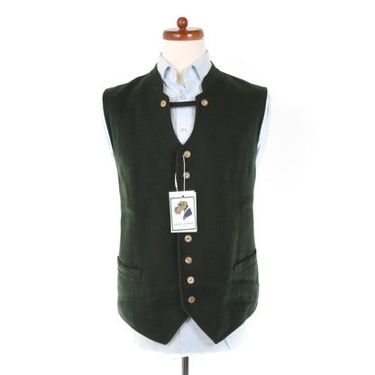 Allwerk Linen Vest/Trachtengilet Size 56 - Green