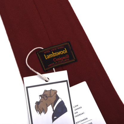 NOS Craigmill Krawatte 100% Schurwolle Made in Scotland – Classic Rot