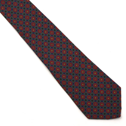 Vintage Garrison Silk Tie Made in the USA - Red/Green/Blue Neat