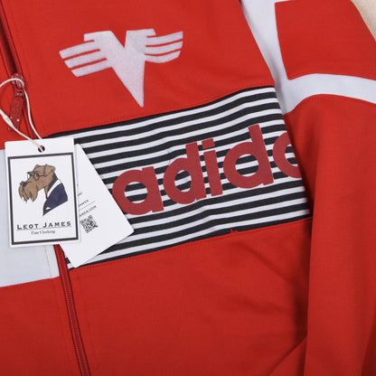 Vintage Silver Label Adidas Trainingsjacke Gr. D5 – Rot/Weiß
