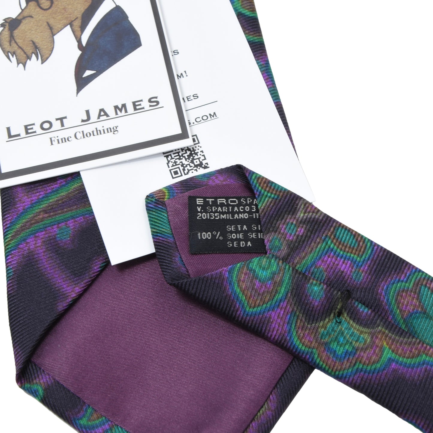 Etro Milano Silk Tie ca. 150cm/8.2cm - Purple Paisley