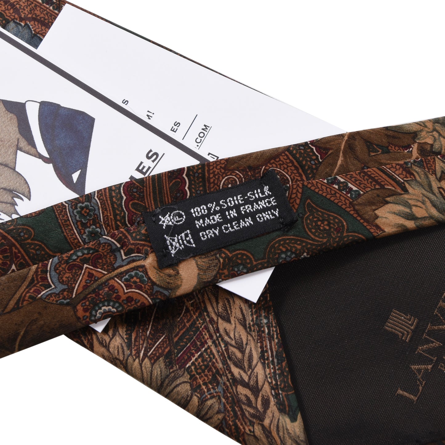 Lanvin Paris Vintage Silk Tie ca. 143.5cm/9.4cm - Floral