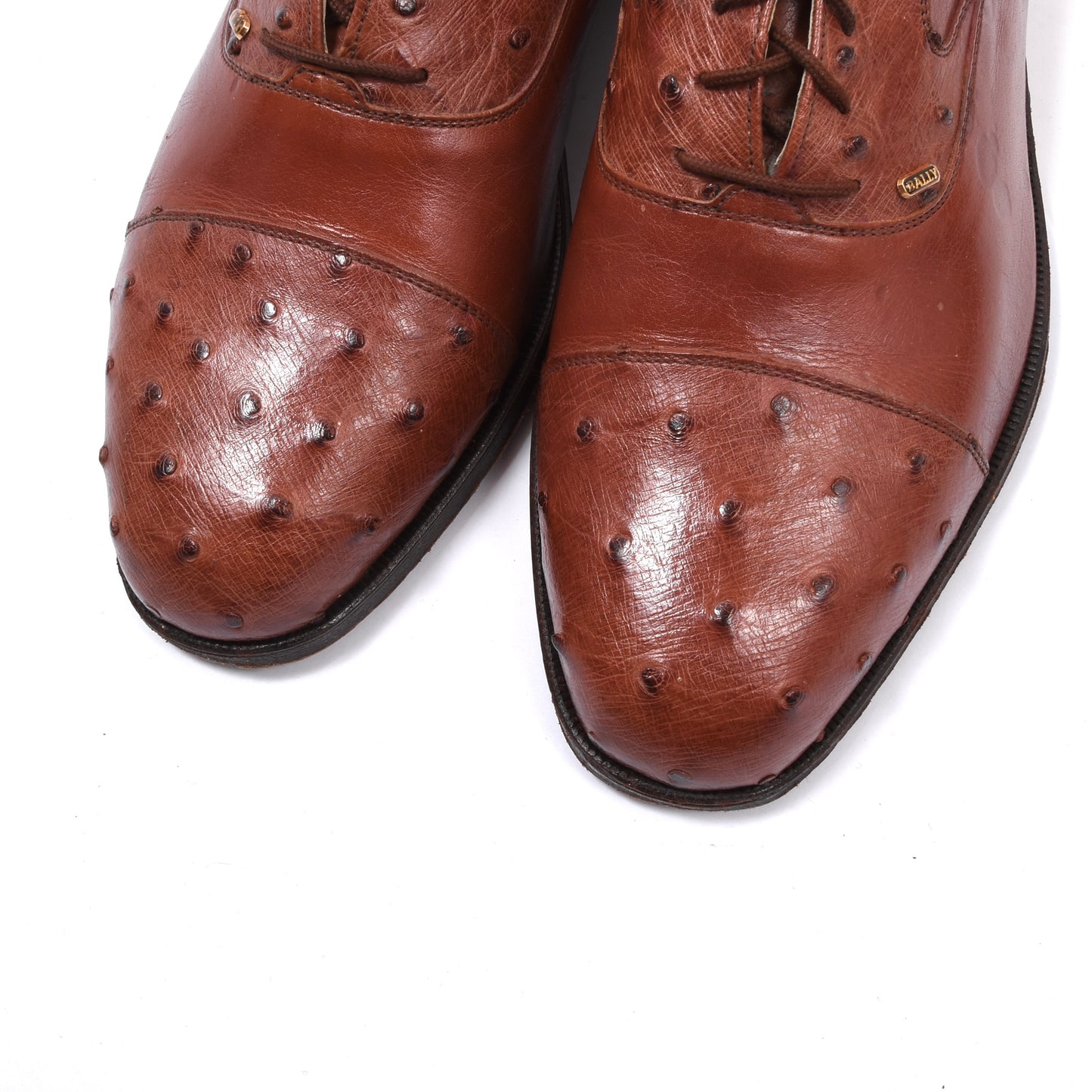 Vintage Bally Schuhe aus Straußenleder, Größe 9 1/2 – Rostbraun