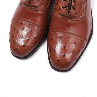 Vintage Bally Schuhe aus Straußenleder, Größe 9 1/2 – Rostbraun