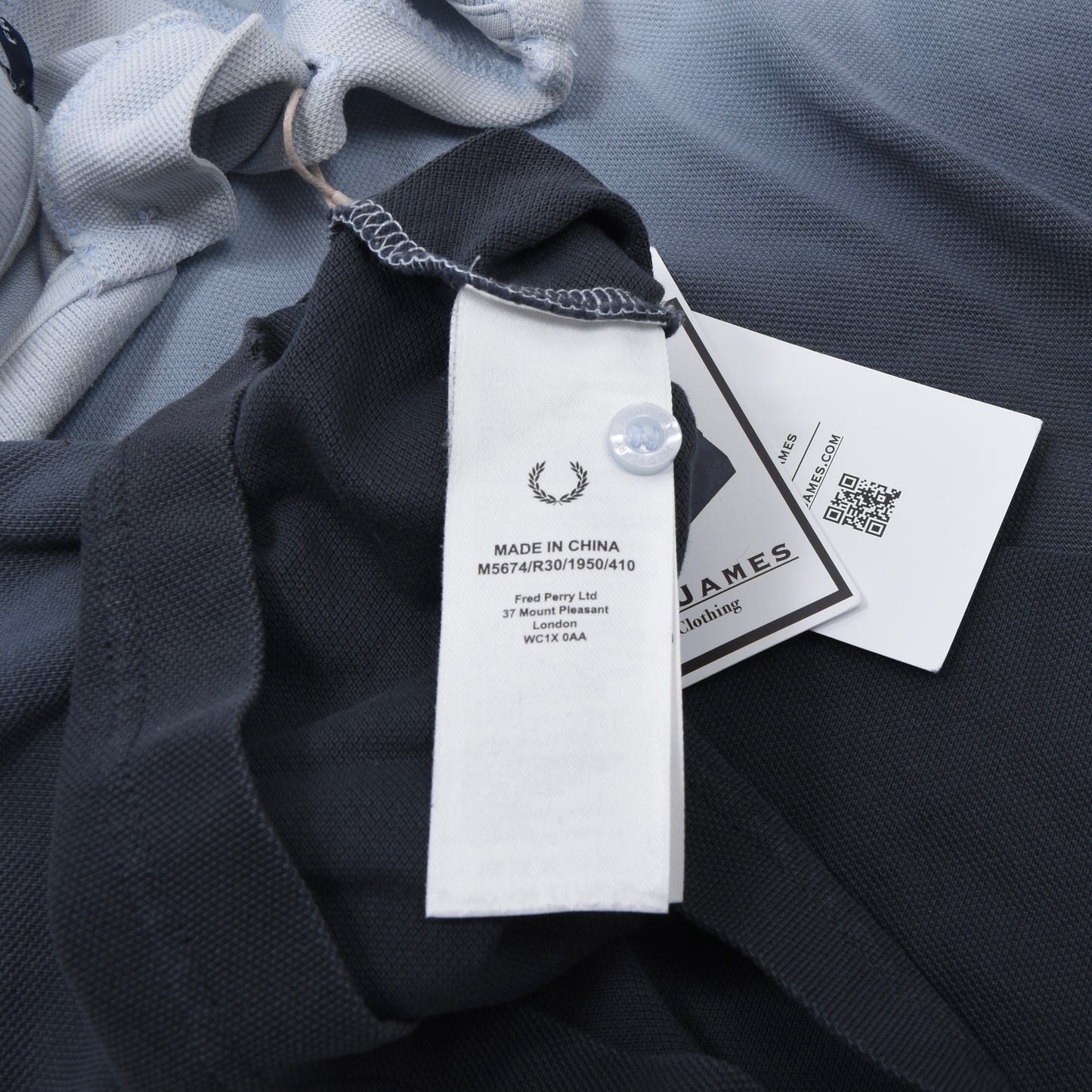 Fred Perry Polo Shirt Size L ca. 54cm - Blue Ombre