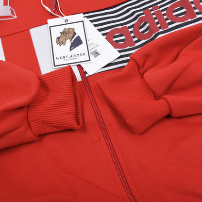 Vintage Silver Label Adidas Trainingsjacke Gr. D5 – Rot/Weiß