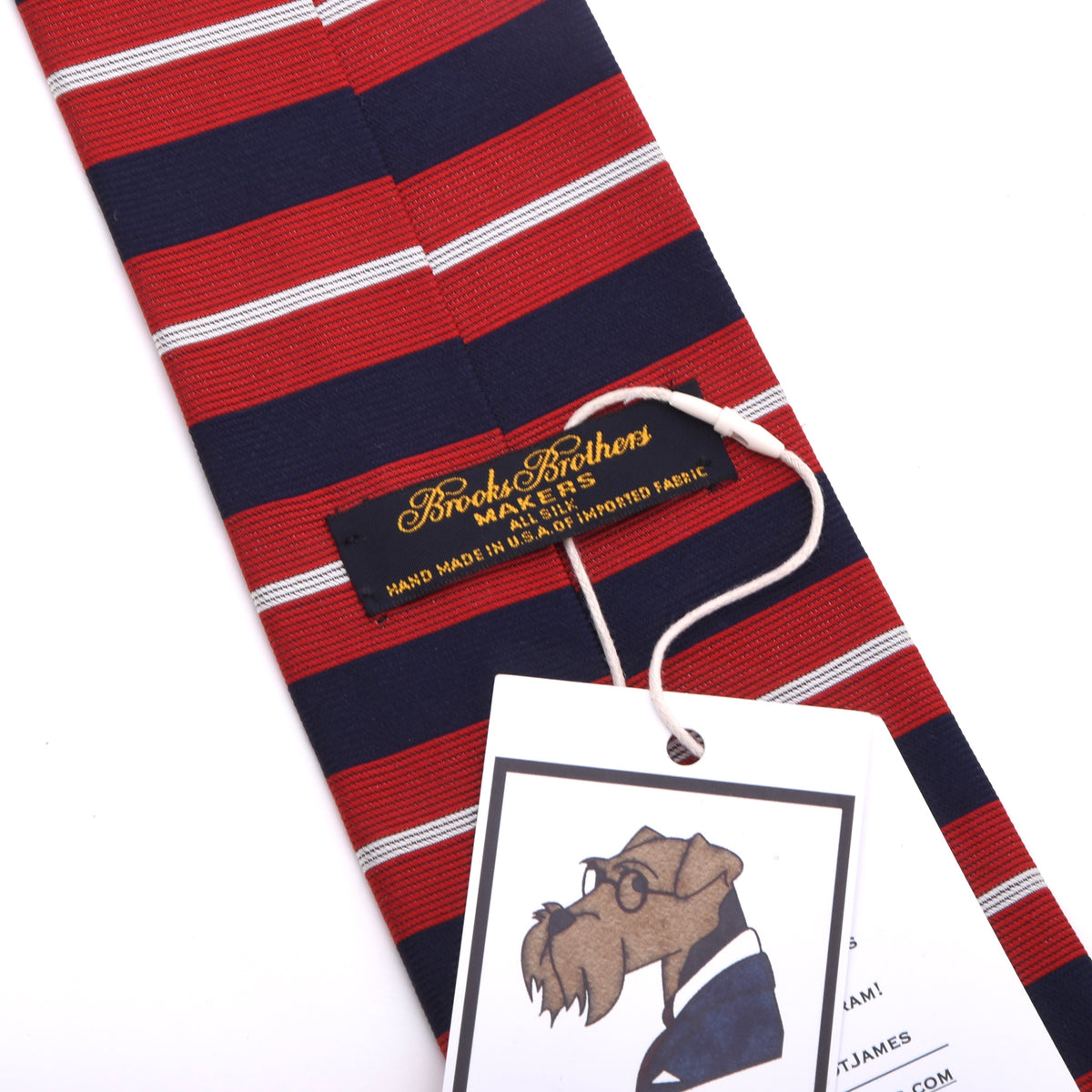 Brooks Brothers 100% Seide Krawatte Made in USA – Marineblau/Rot Streifen
