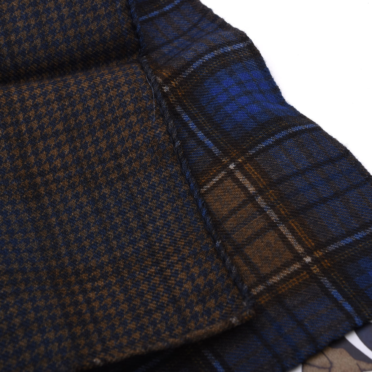 Klassik Wendbar Wolle Einstecktuch Made in Italy - Plaid/Hahnentritt
