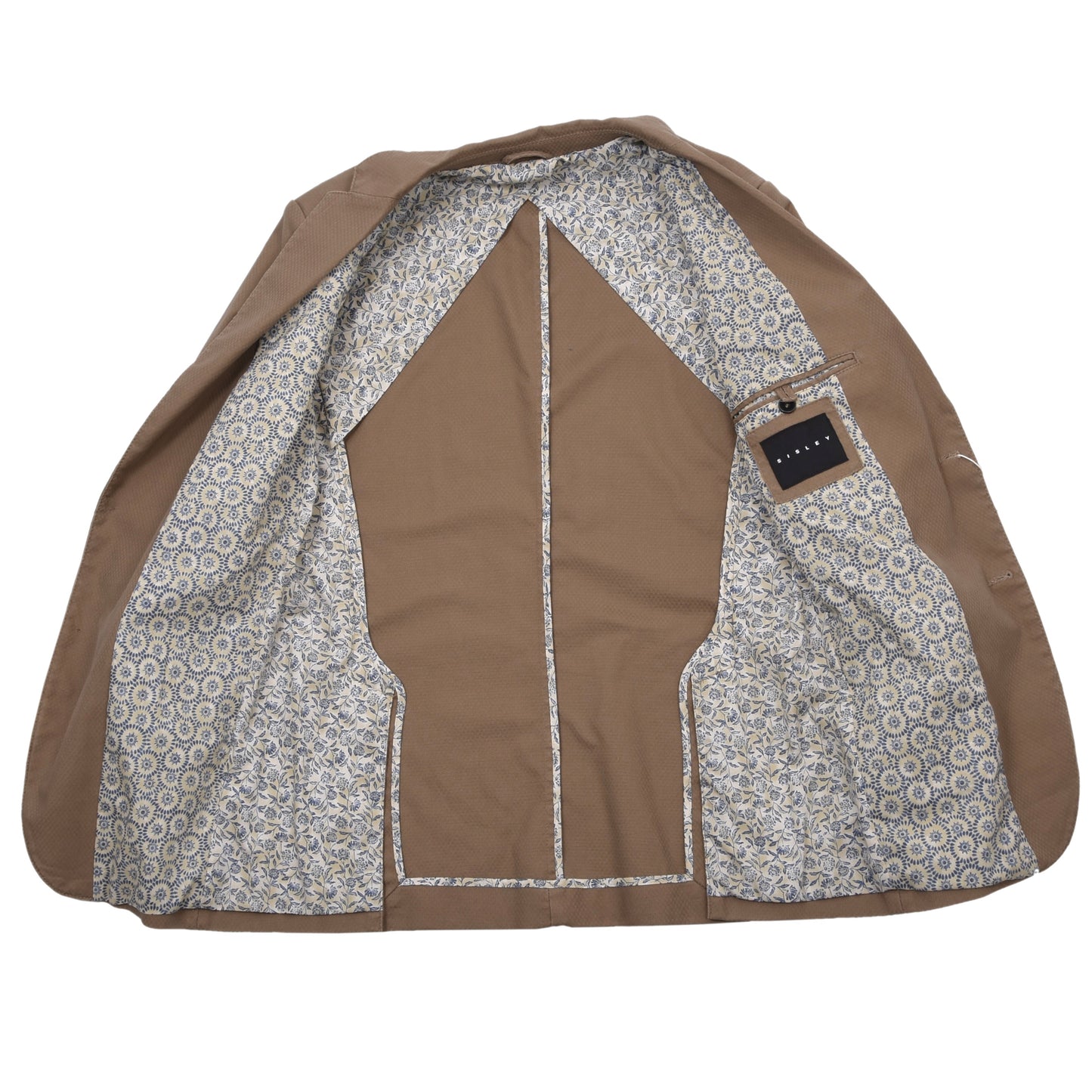 Sisley Unstrukturierte Baumwolljacke Größe 48 Brust ca. 51cm - Hellbraun