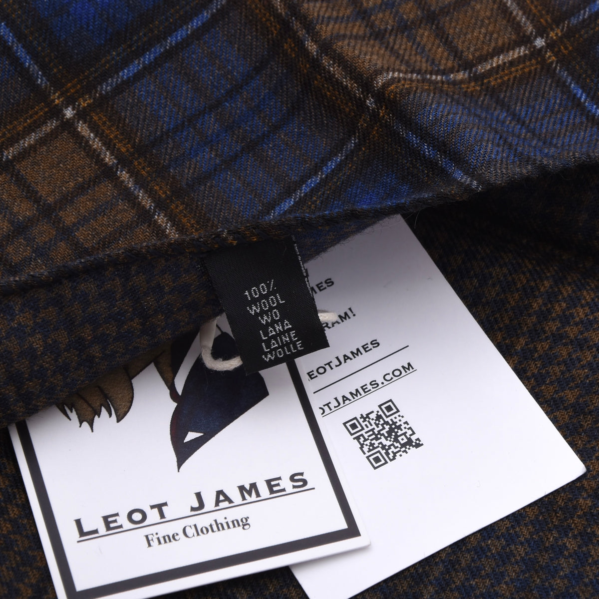 Klassik Wendbar Wolle Einstecktuch Made in Italy - Plaid/Hahnentritt