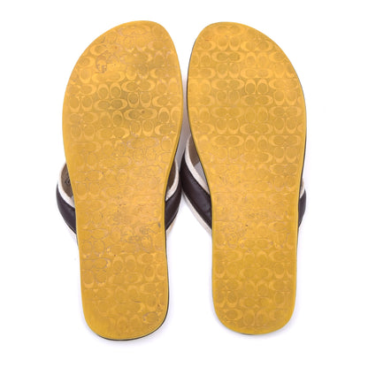 Coach Leder Flip Flops/Sandalen Größe 13 - Gelb