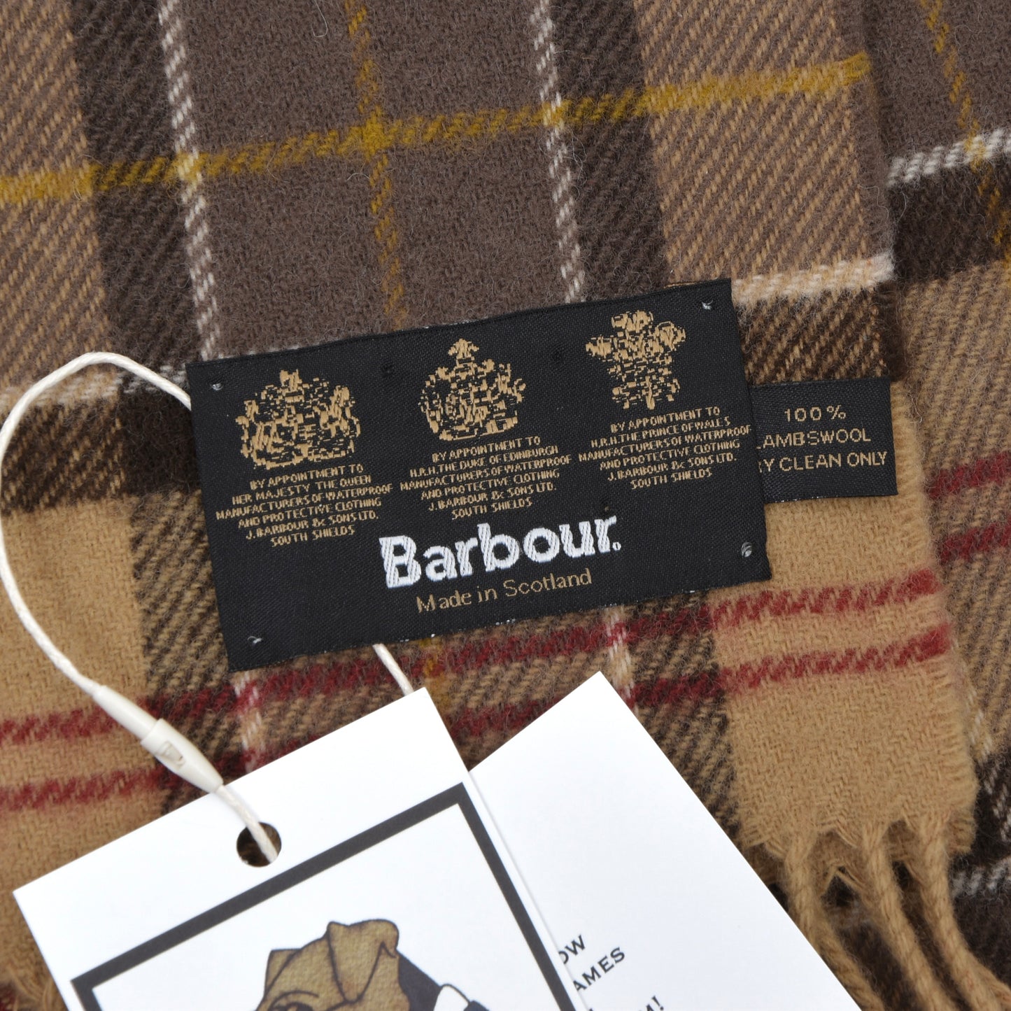 Barbour Wool Scarf ca. 176cm - Tan Plaid