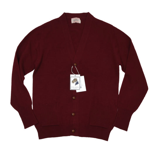 Vintage Peter Scott 100% Camel Hair Cardigan Sweater Size 40 Chest ca. 51.5cm - Burgundy