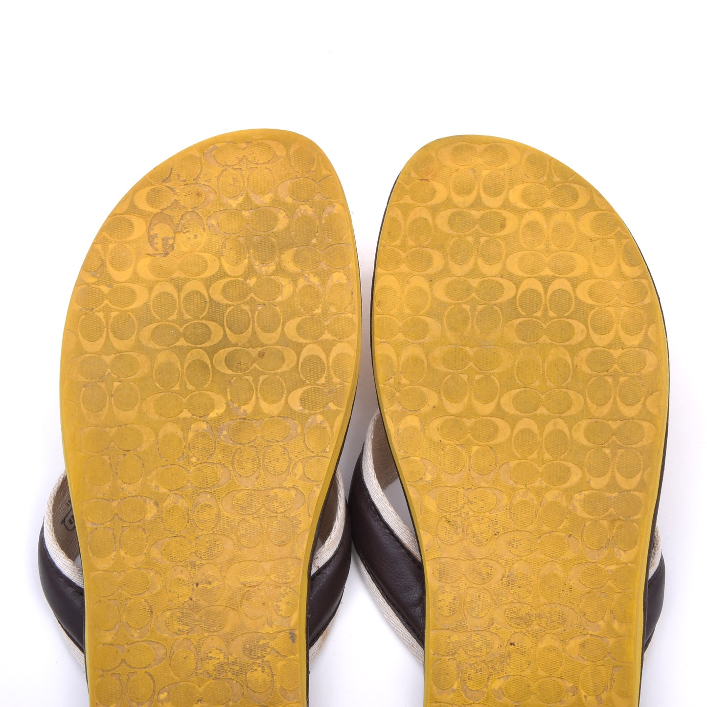 Coach Leder Flip Flops/Sandalen Größe 13 - Gelb