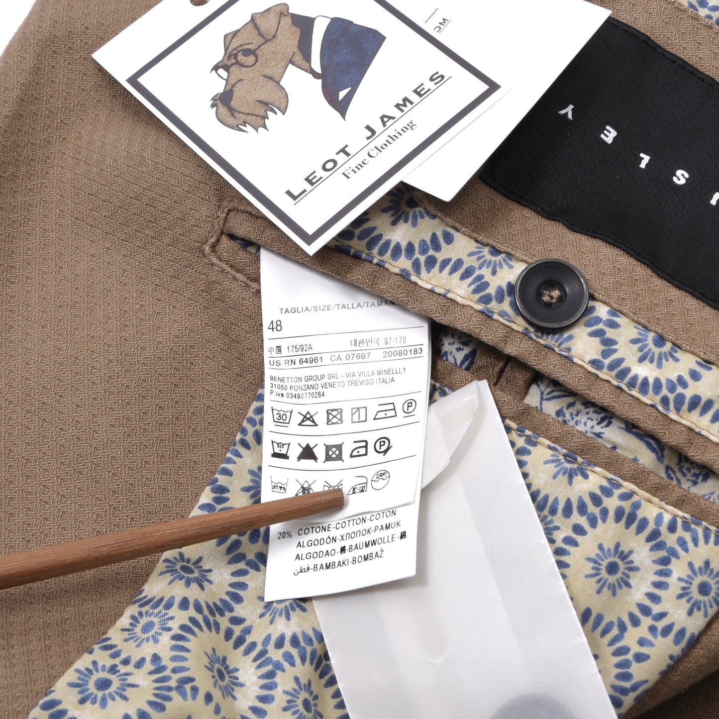 Sisley Unstrukturierte Baumwolljacke Größe 48 Brust ca. 51cm - Hellbraun