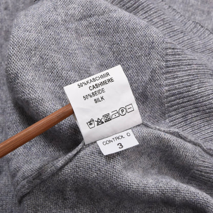 Royal Spencer 50% Silk 50% Cashmere Sweater Size L Chest ca. 54.5cm - Grey