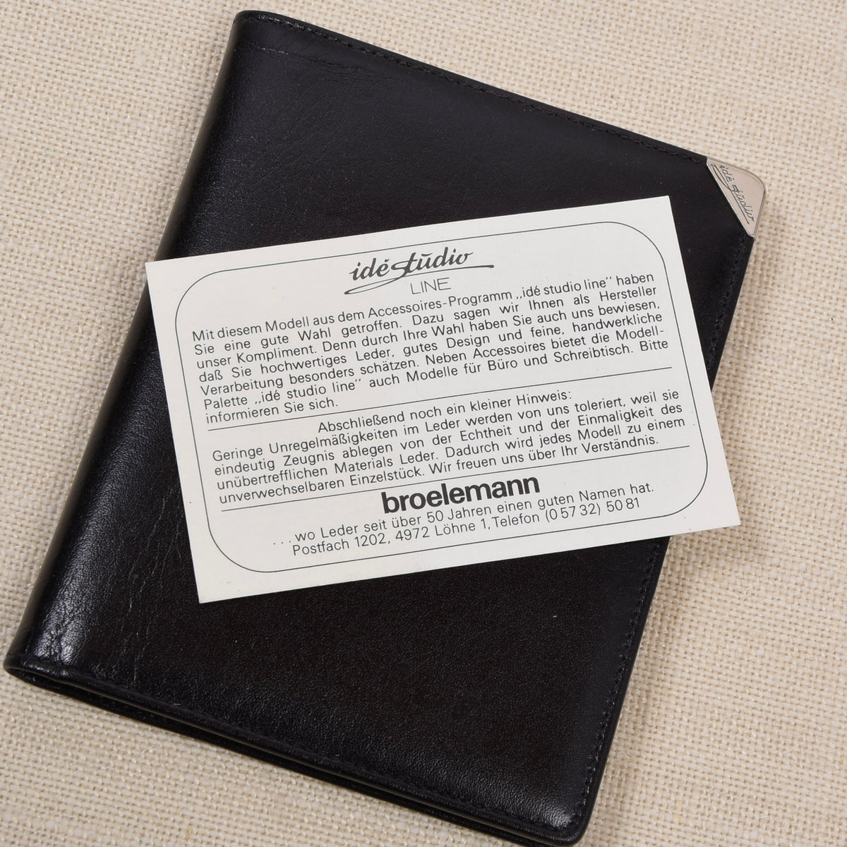 NOS Idé Studio Line x Broelemann Leather Notepad Wallet - Black