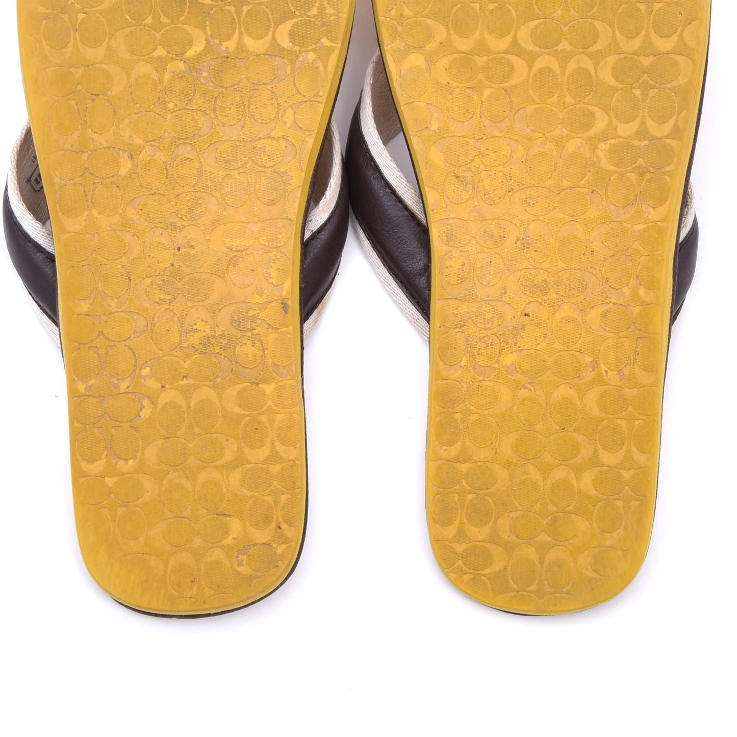 Coach Leder Flip Flops/Sandalen Größe 13 - Gelb