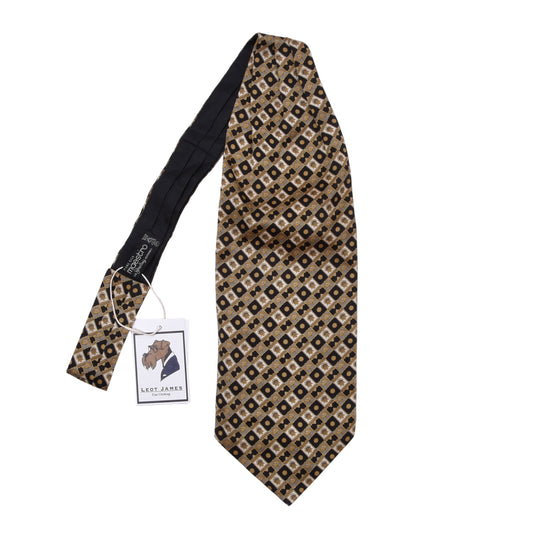 Maestro x Striessnig Seiden-Ascot/Cravat-Krawatte ca. 88,5cm/14cm - Schwarz/Gold