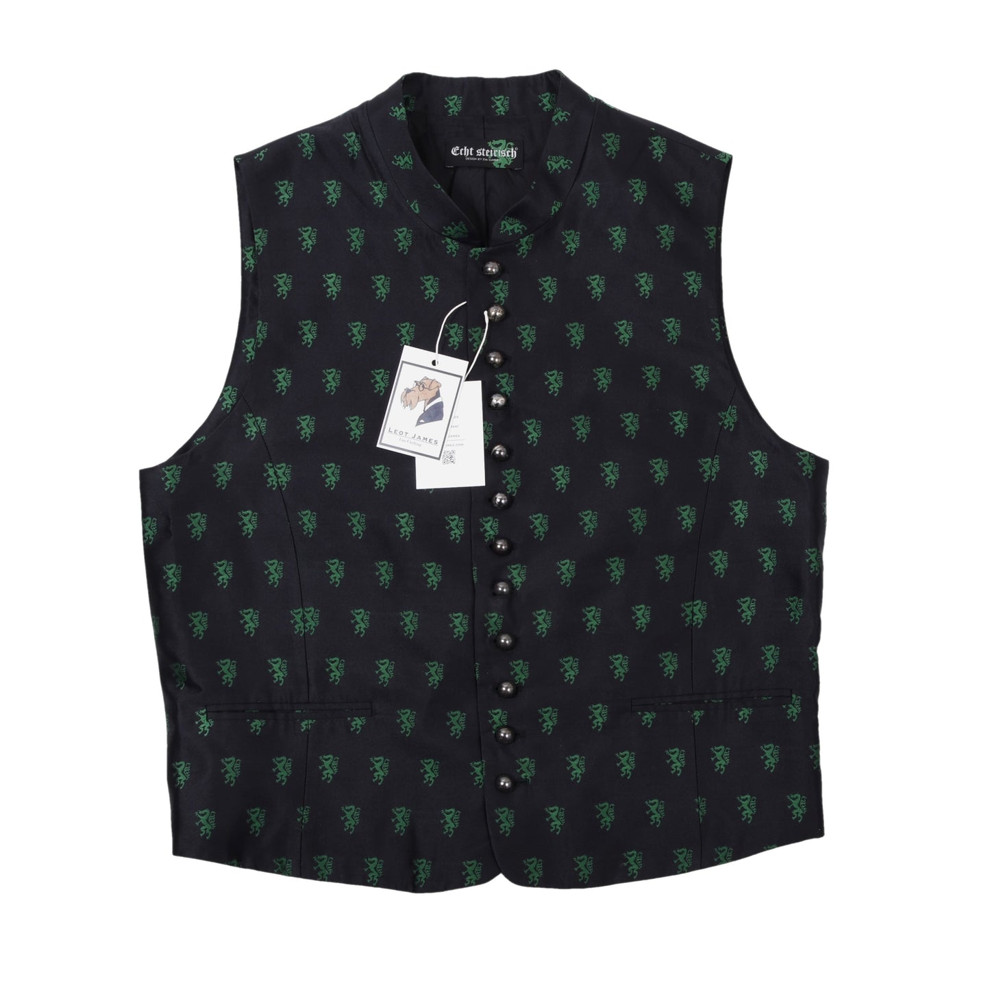 Echt Steirisch 100% Silk Vest/Trachtengilet Size 52 ca. 56.3cm - Styrian Panther