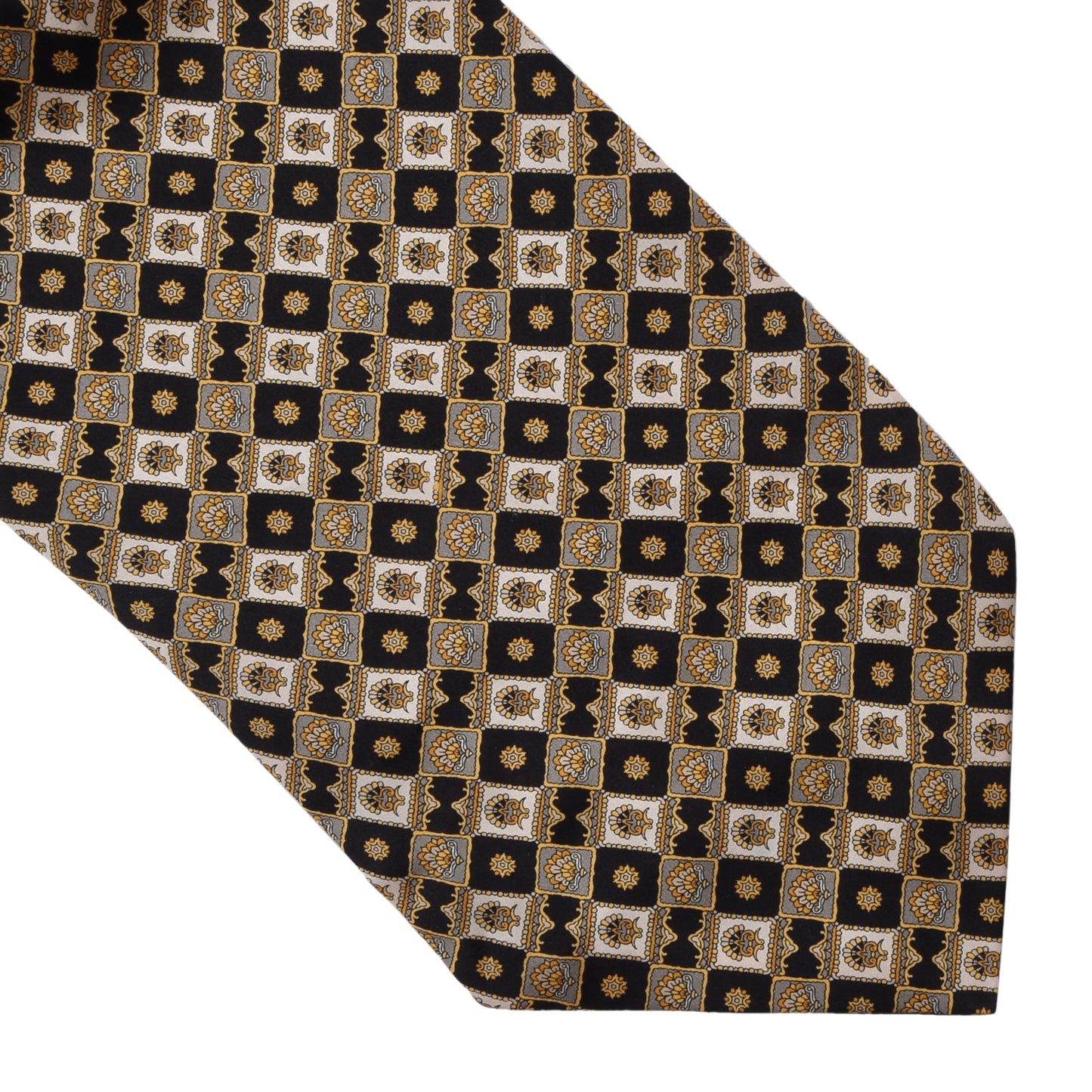 Maestro x Striessnig Silk Ascot/Cravat Tie ca. 88.5cm/14cm - Black/Gold