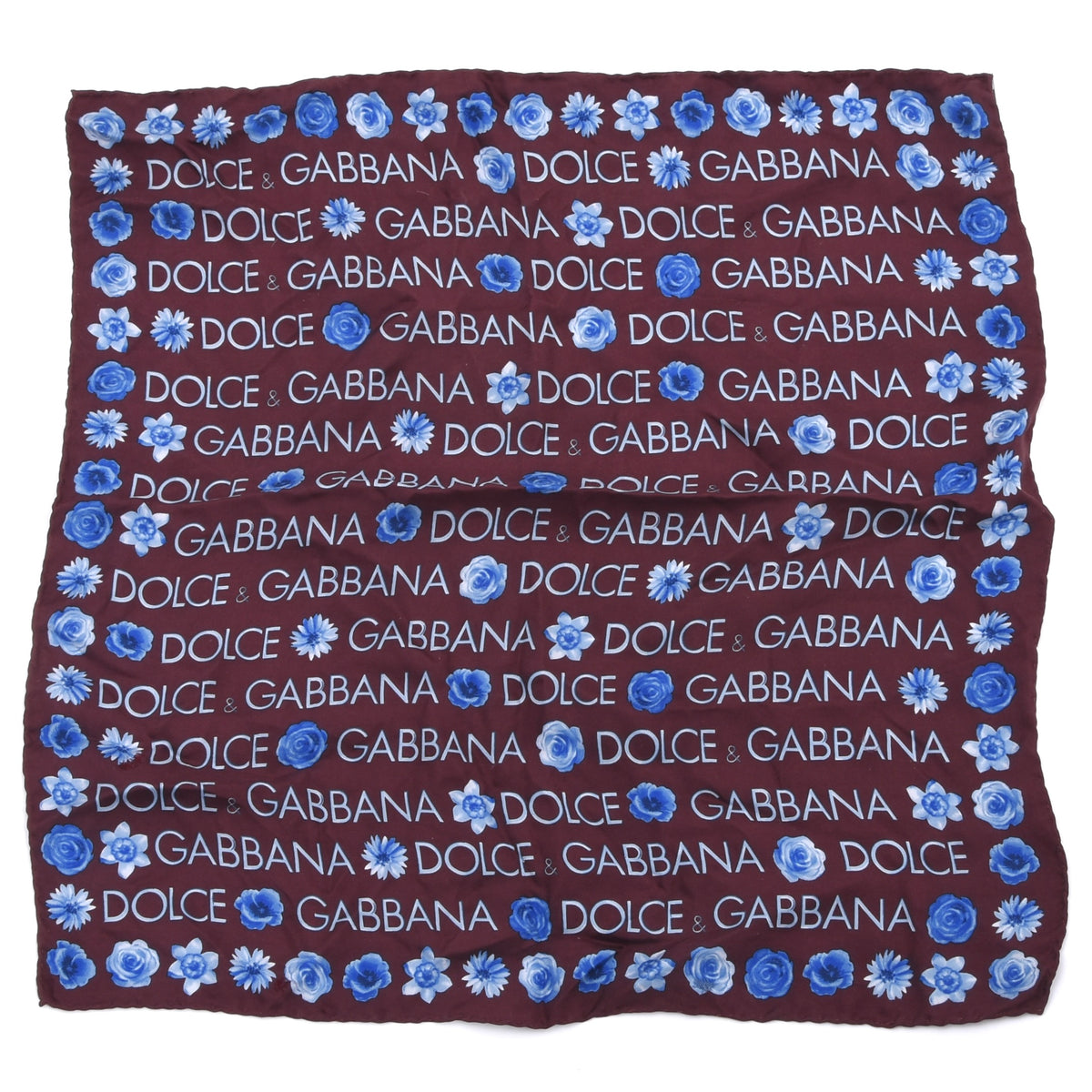 Dolce & Gabbana Seide Einstecktuch 46 cm Made in Italy - Aubergine Spellout