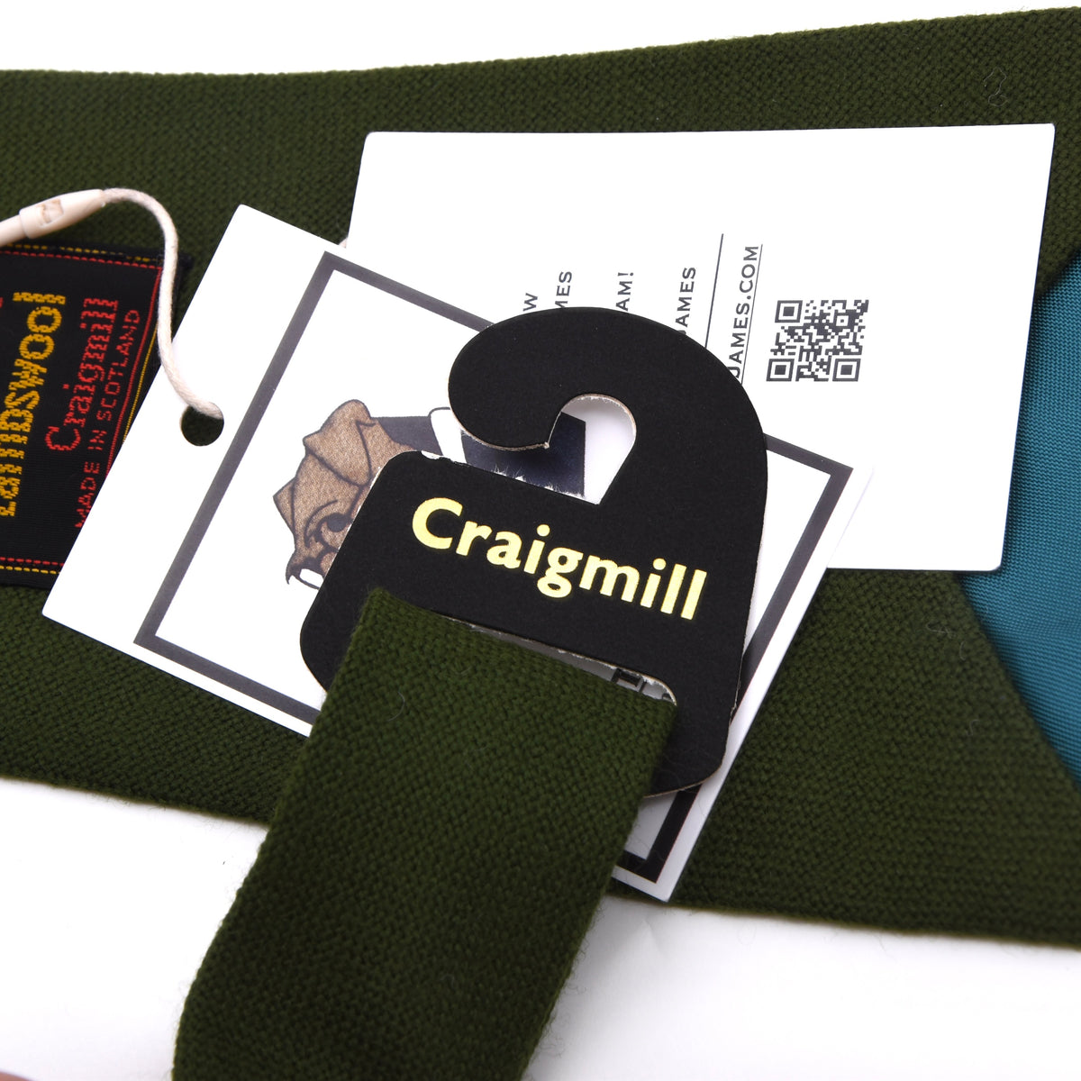NOS Craigmill Krawatte 100% Schurwolle Made in Scotland – Moosgrün