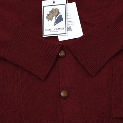 Vintage Peter Scott 100% Camel Hair Cardigan Sweater Size 40 Chest ca. 51.5cm - Burgundy