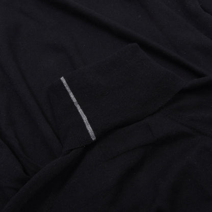 Club Monaco Wool-Silk-Cashmere Turtleneck Sweater Size S Chest ca. 48cm - Black