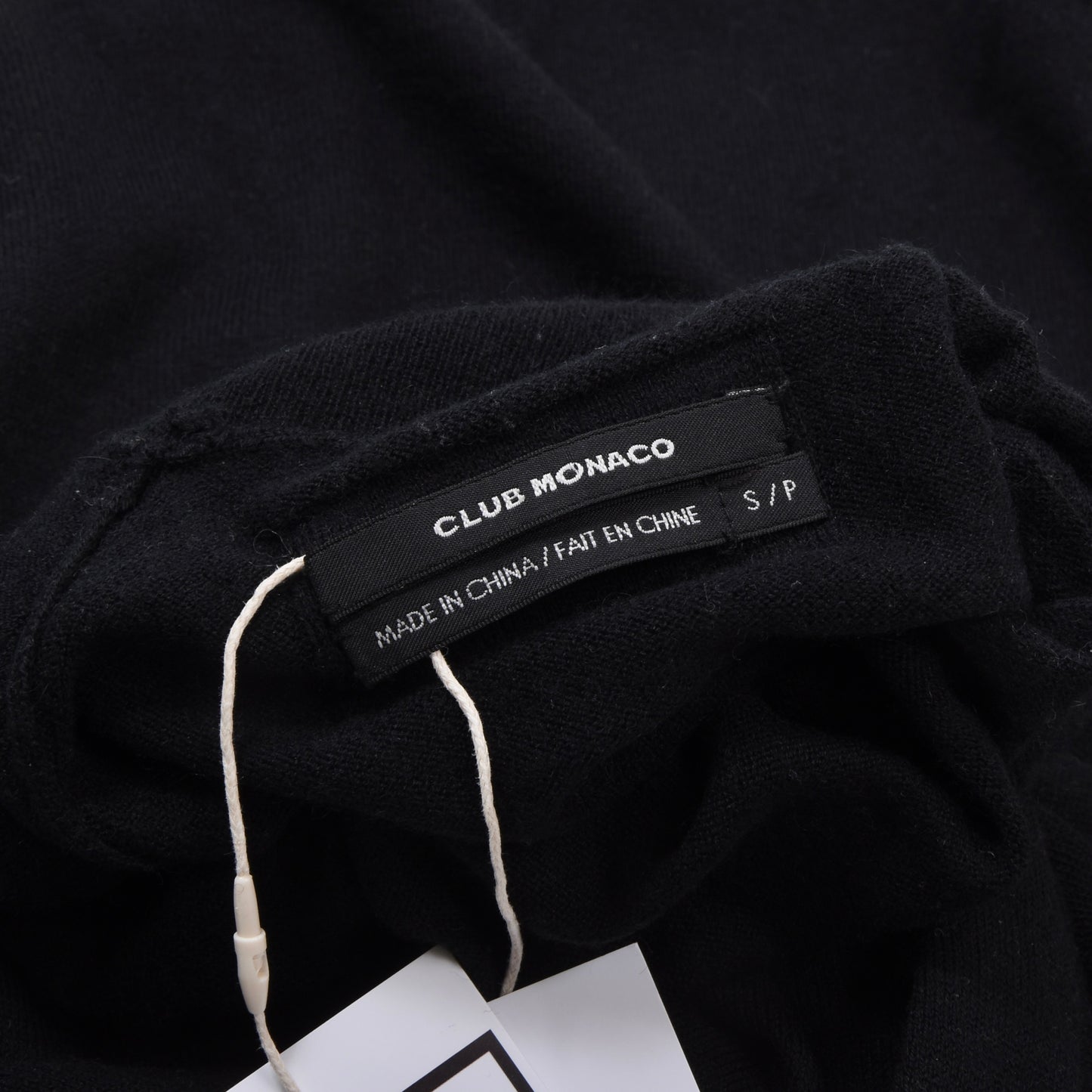 Club Monaco Wool-Silk-Cashmere Turtleneck Sweater Size S Chest ca. 48cm - Black