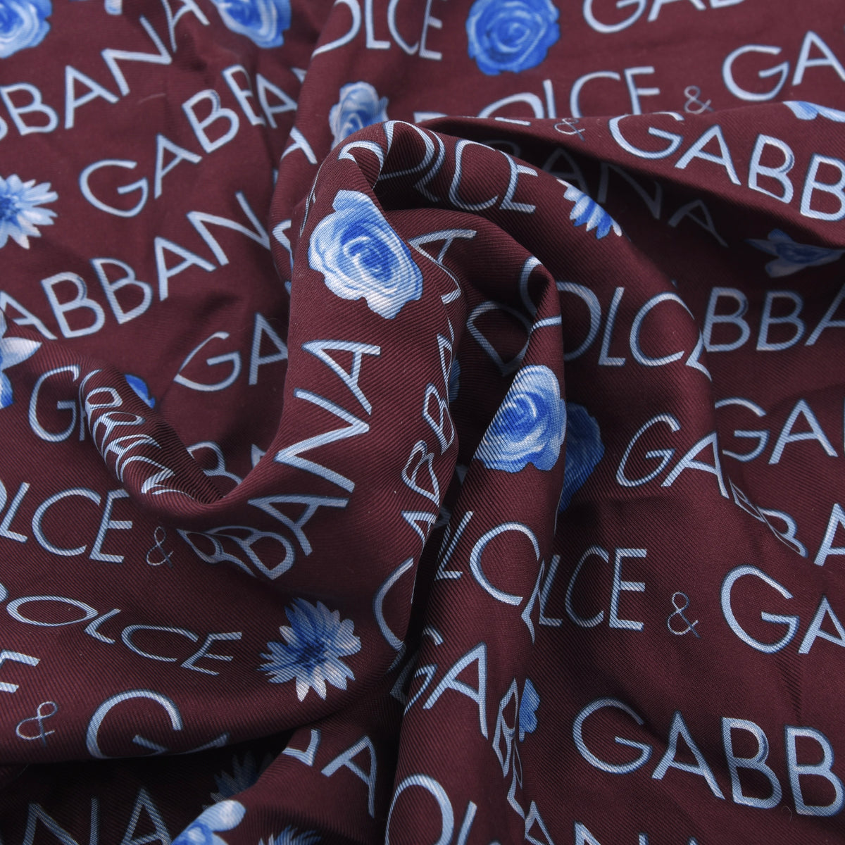 Dolce & Gabbana Seide Einstecktuch 46 cm Made in Italy - Aubergine Spellout