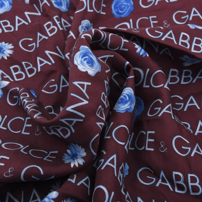Dolce & Gabbana Seide Einstecktuch 46 cm Made in Italy - Aubergine Spellout
