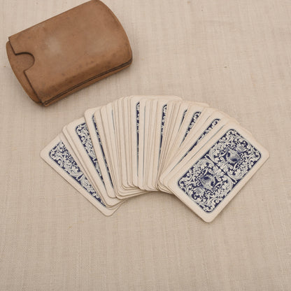 Piatnik Tarock-Karten vor 1945 + antikes Lederetui – 54 +1 Blatt