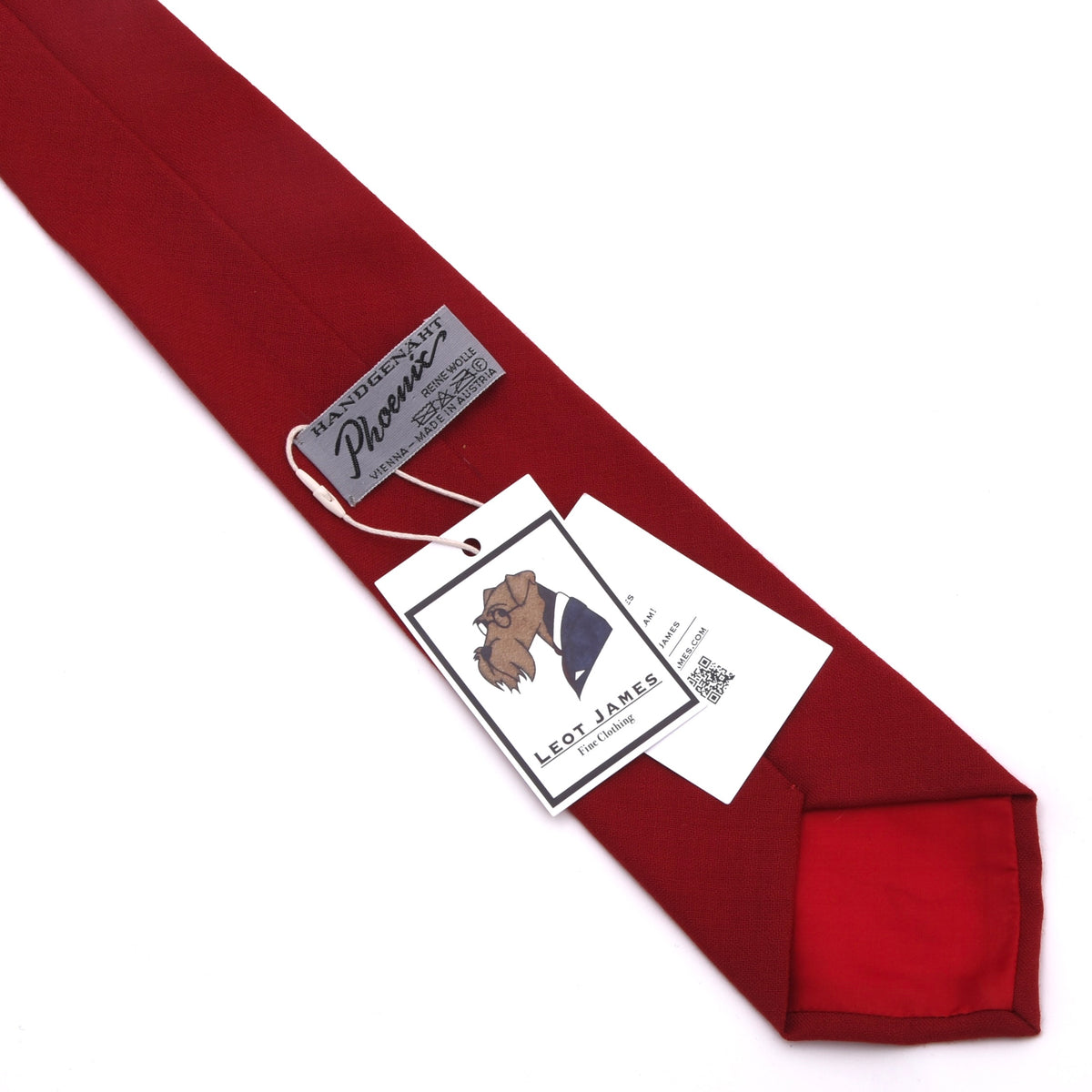NOS Phoenix 100% Wool Tie Made in Austria - Red