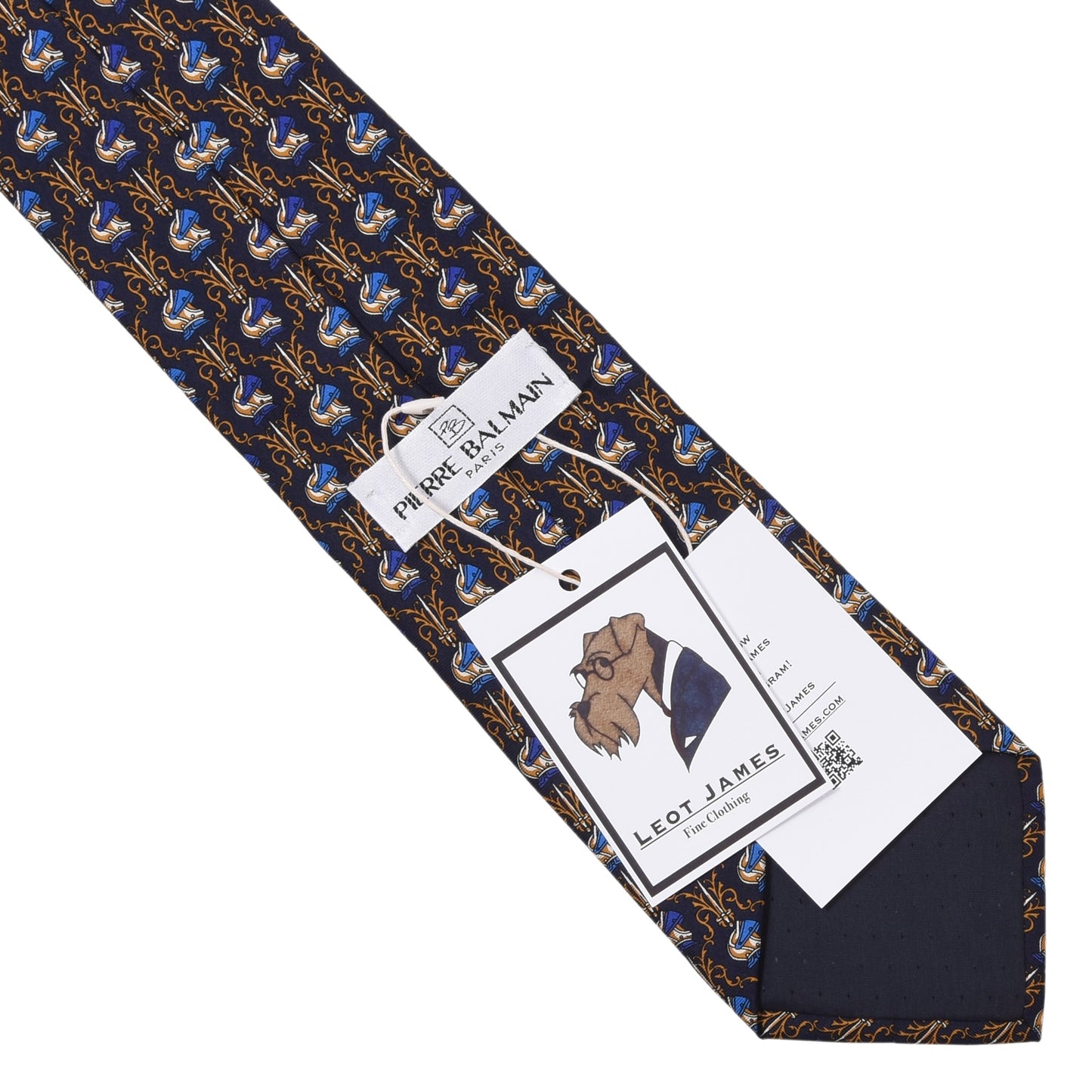 Balmain Vintage Silk Tie ca. 146cm/10cm - Knight's Helmets