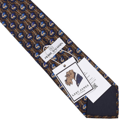 Balmain Vintage Silk Tie ca. 146cm/10cm - Knight's Helmets