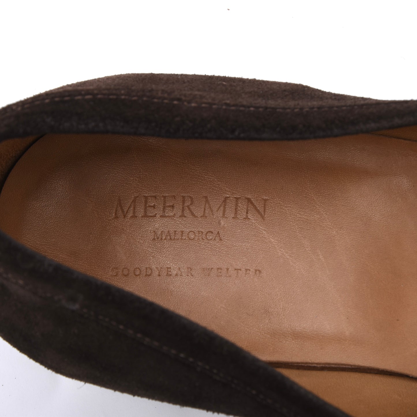 Meermin Wildleder-Slipper Größe 10E – Braun